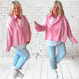 Bluse "MODY" mit versetzter Knopfleiste, rosa