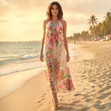MISSY Maxi Kleid "BLOOMING PARADISE", creme/pink