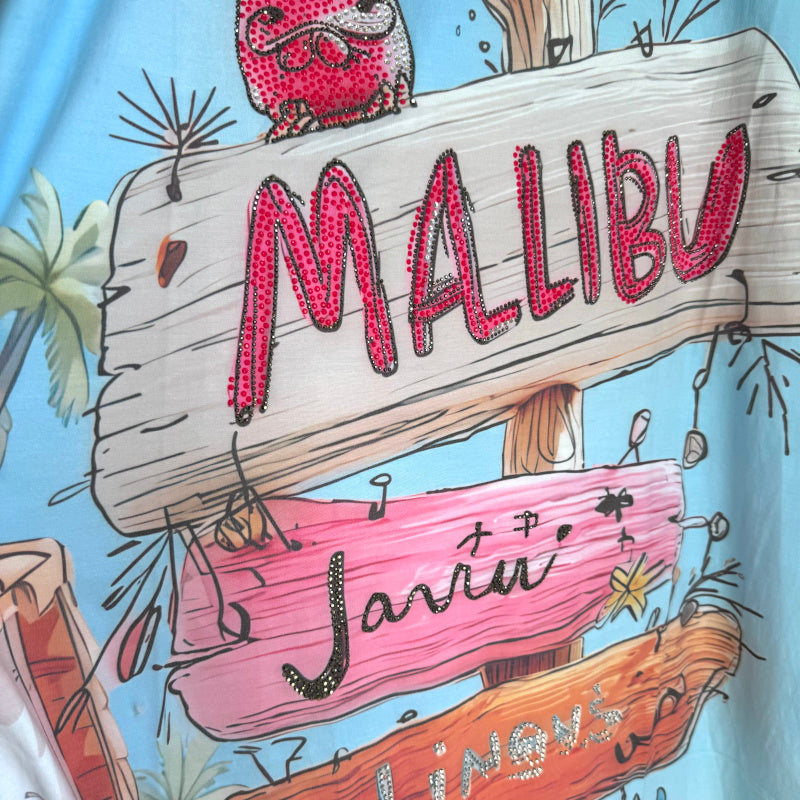 Maxikleid "MALIBU", hellblau-multi
