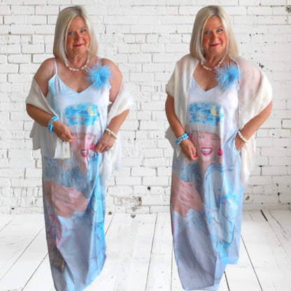 Maxikleid "HAPPY WOMAN", hellblau