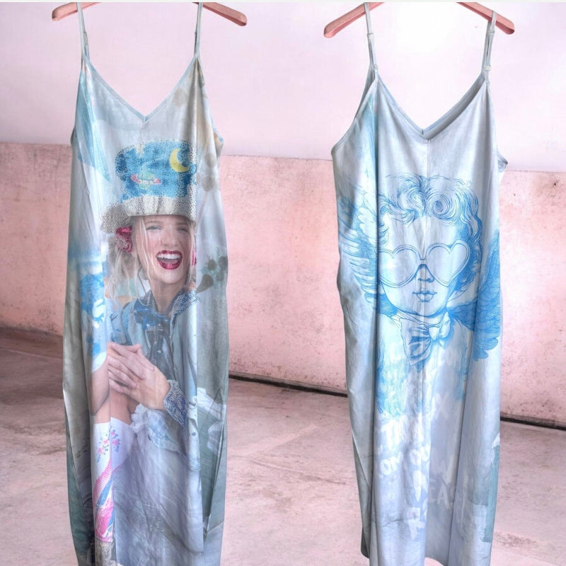 Maxikleid "HAPPY WOMAN", hellblau