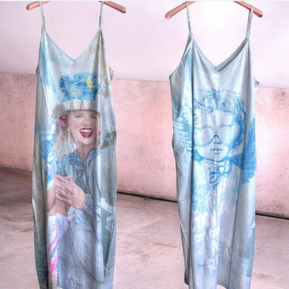 Maxikleid "HAPPY WOMAN", hellblau