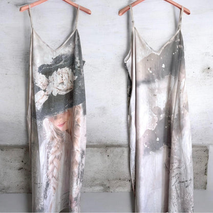 Maxikleid "ROSE", beige-grau