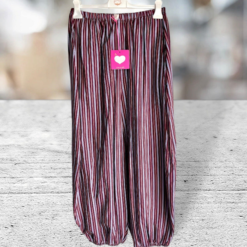 ESVIVID leichte Pumphose "STRIPES", bordeaux/hellblau