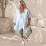 Poncho Bluse "KIOKO", weiß