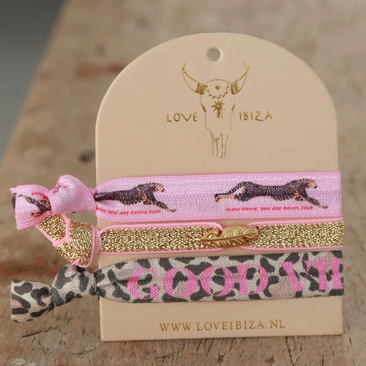 LOVE IBIZA - Elastic Bracelet Set "GOOD VIBES ONLY"