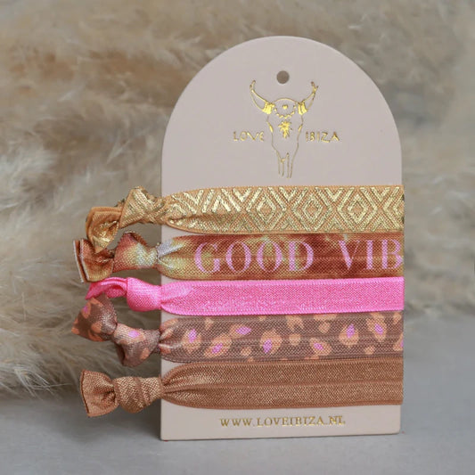 Ibizaelastiekjesgoodvibesonlypink