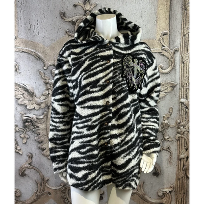 ROSE Teddy Jacke "ANGEL" mit Kapuze und Strass