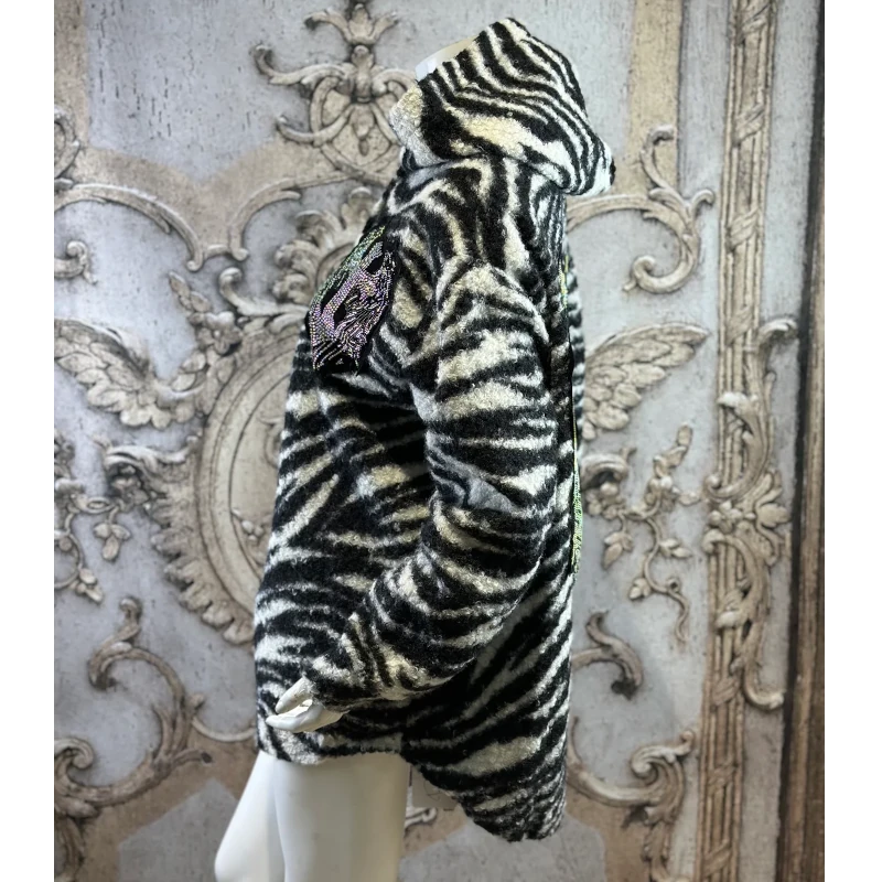 ROSE Teddy Jacke "ANGEL" mit Kapuze und Strass