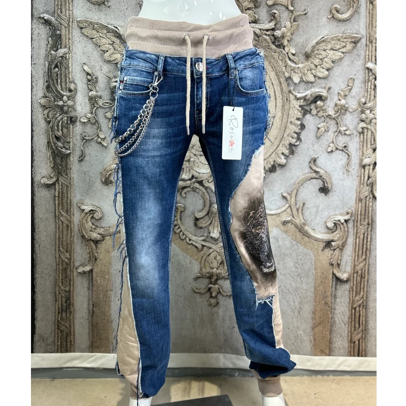 ROSE Jeans "WILD TIGER" mit Strass und Ketten