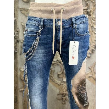 ROSE Jeans "WILD TIGER" mit Strass und Ketten