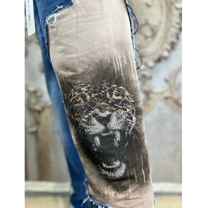 ROSE Jeans "WILD TIGER" mit Strass und Ketten