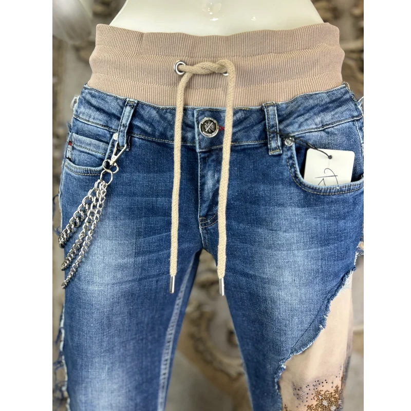 ROSE Jeans "TIGER KING" mit Strass und Ketten