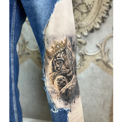 ROSE Jeans "TIGER KING" mit Strass und Ketten