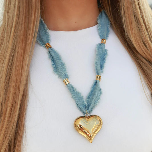 Kette Denim Herz 2