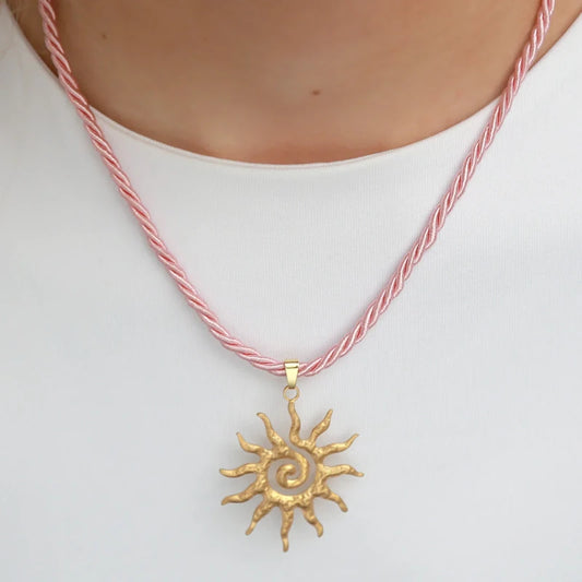 LOVE IBIZA Statement Halskette "SUN", rosa
