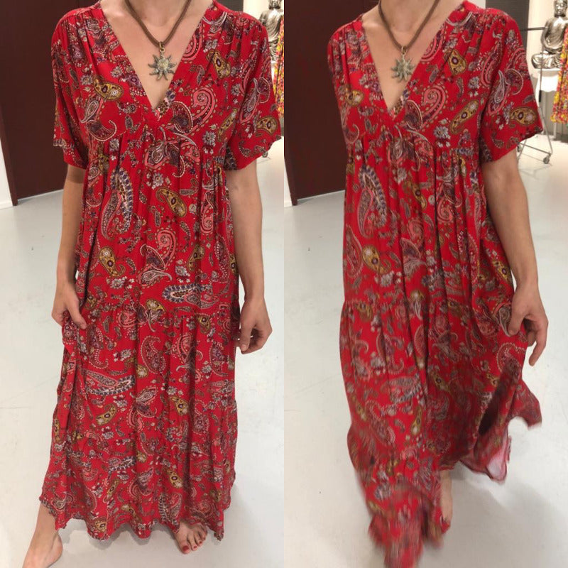 Kleid Alina Paisley Rot