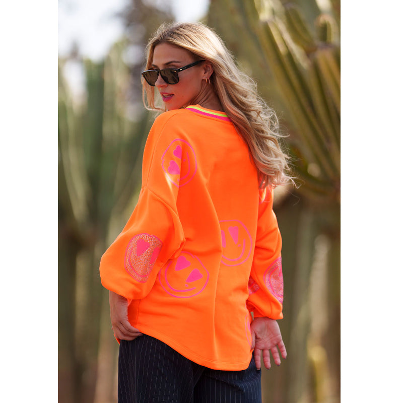 Mg8393 Sweat Orange Heartface Allover 2