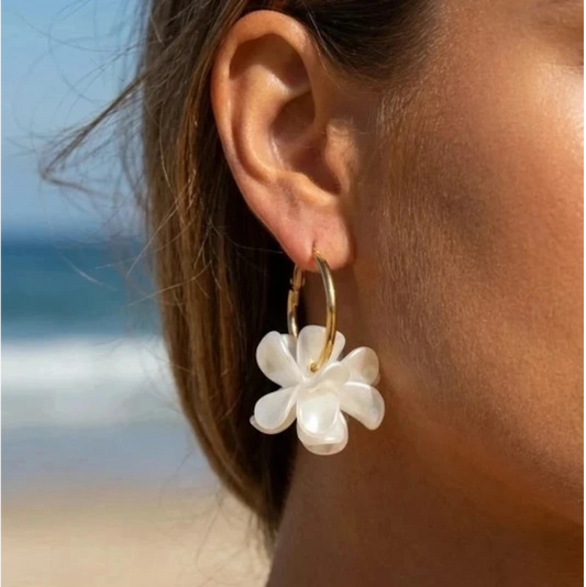 Creolen "BLOSSOM", weiß