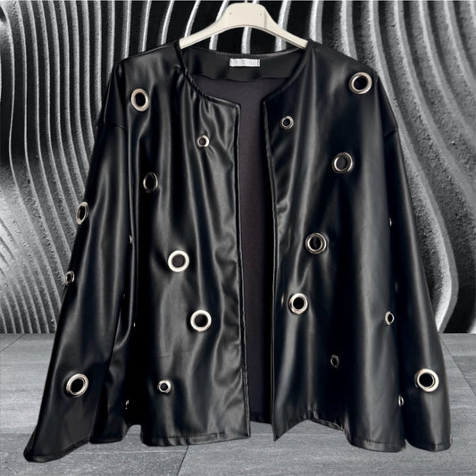 Kunstlederjacke "EYELETS" mit Ösen