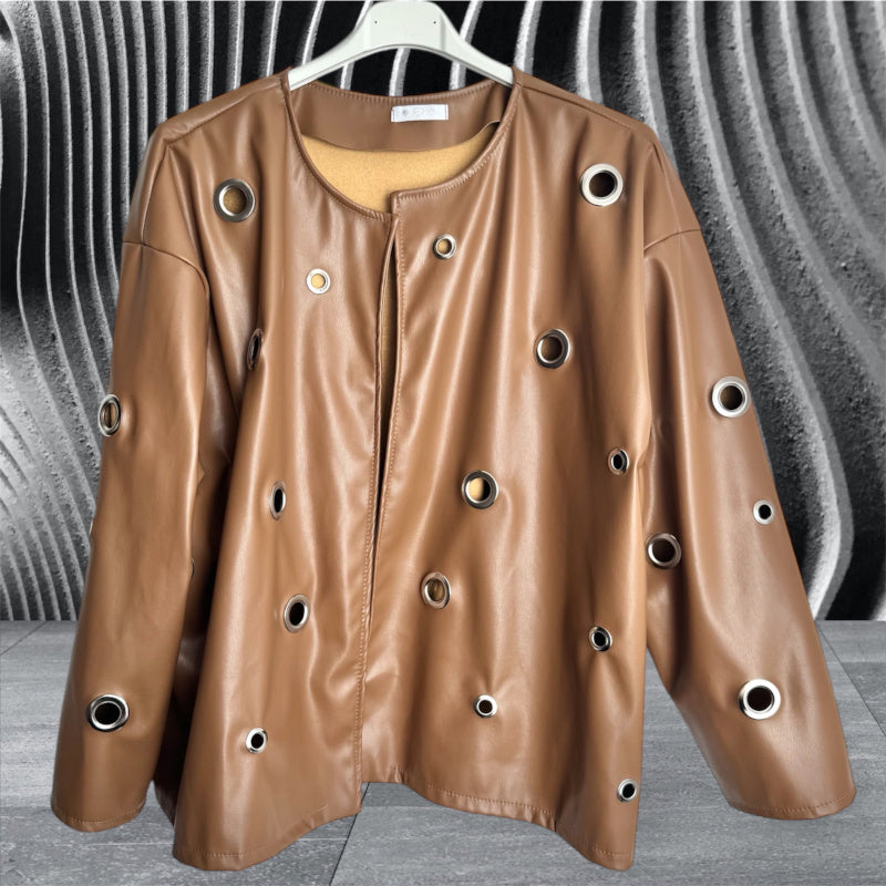 Kunstlederjacke "EYELETS" mit Ösen