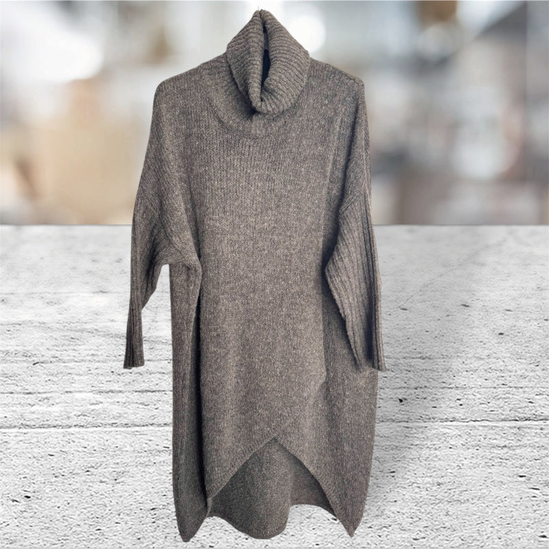 Long Pullover | Strickkleid "KNIT" mit Rollkragen