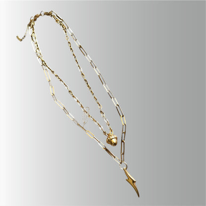 2-reihige Halskette "CHUNKY CHAIN", gold