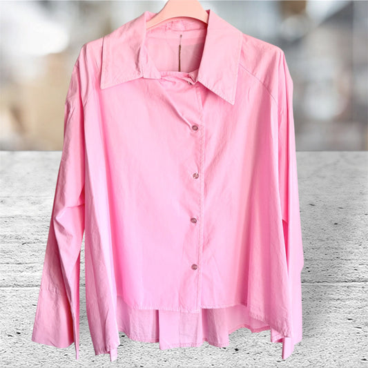 Bluse "MODY" mit versetzter Knopfleiste, rosa