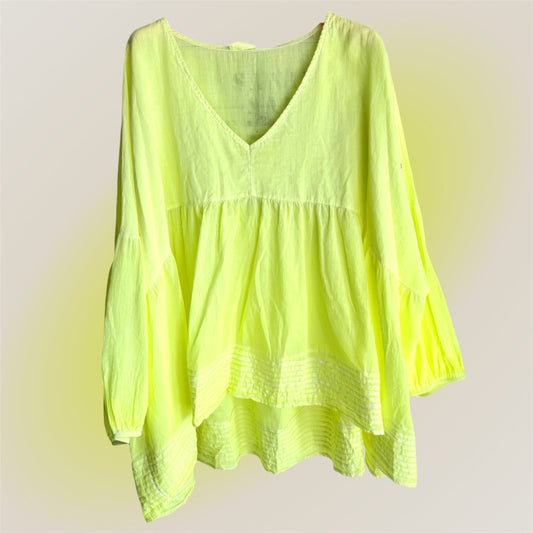 Leichte Bluse "BRUNA", neongelb