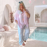 leichte oversized Bluse "MINIMALIST", rosa