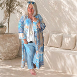 Kimono "POETRY" 3/4-Ärmel, blau