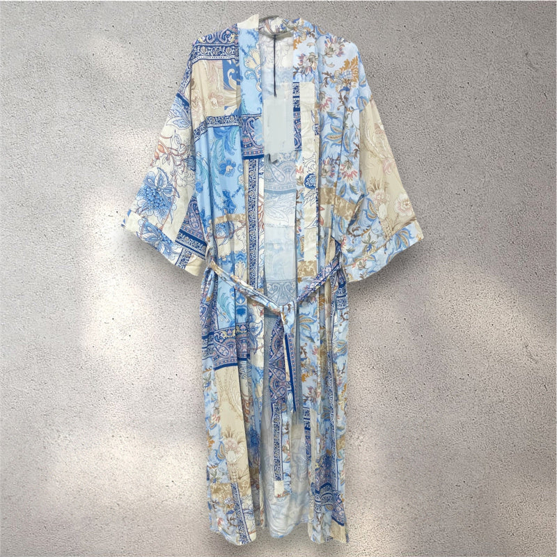 Kimono "POETRY" 3/4-Ärmel, blau