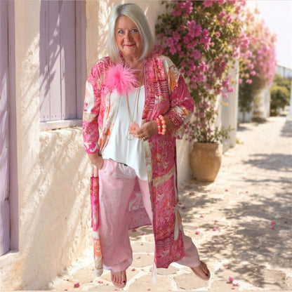 Kimono "POETRY" 3/4-Ärmel, pink