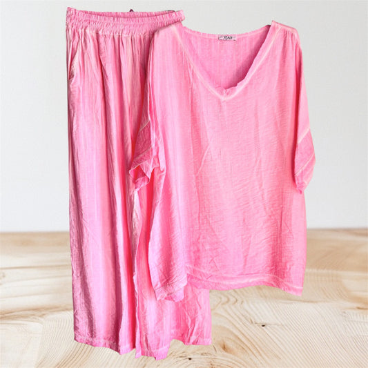 Viskose 2-Teiler "ISARA", candy pink