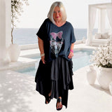 T-Shirt "SKULL" mit Glitzer, schwarz