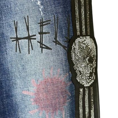 ROSE Jeans "SKULL" mit Strass und Ketten