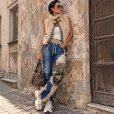ROSE Jeans "TIGER KING" mit Strass und Ketten