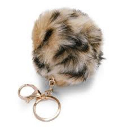 Schlüsselanhänger Bommel Leo Beige