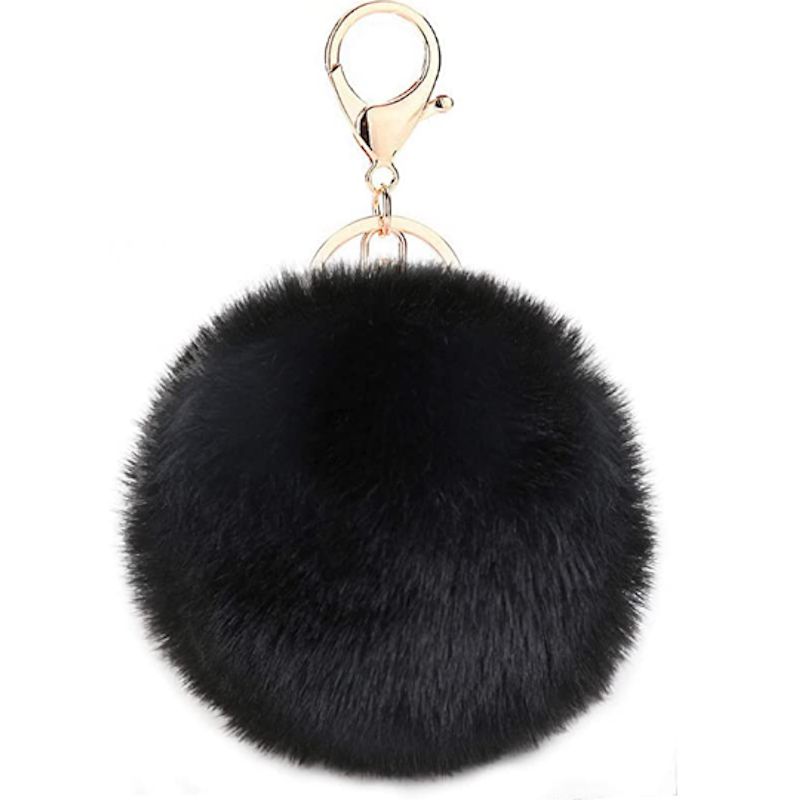 Schlüsselanhänger Bommel Schwarz