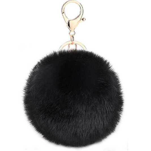 Schlüsselanhänger Bommel Schwarz