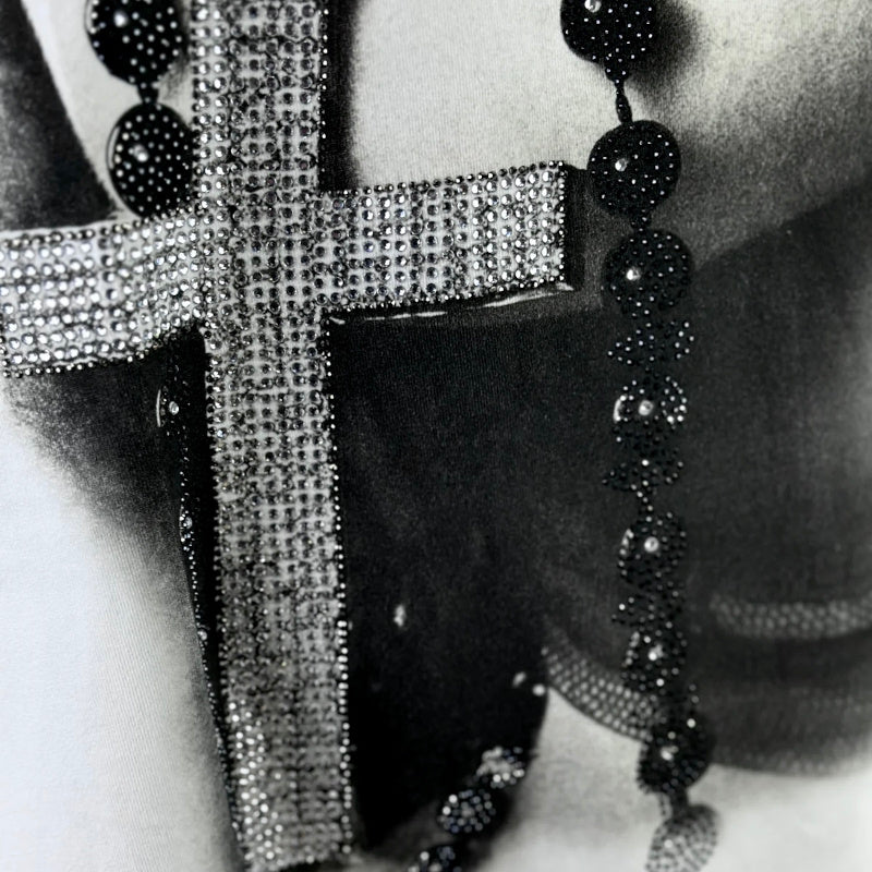 ROSE Shirt "ICON CROSS", weiß/schwarz