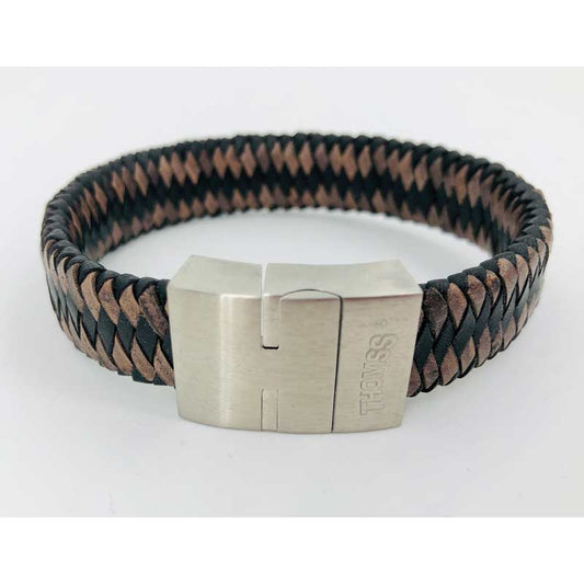 Thomss For Men Lederarmband 2farbig Geflochten Breit 07