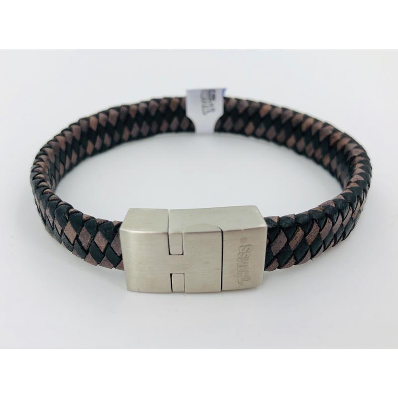Thomss For Men Lederarmband 2faribig Geflochten Schmal 09