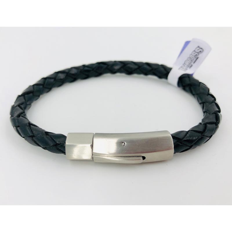 Thomss For Men Lederarmband Black Geflochten 04