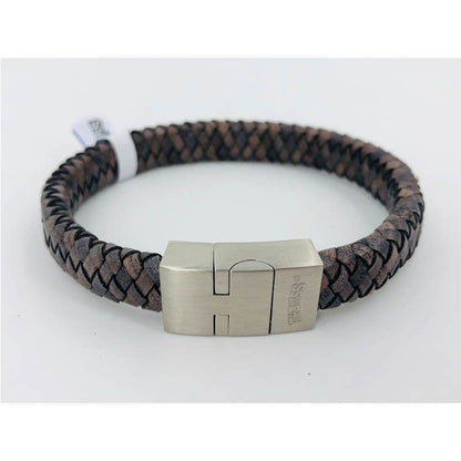 Thomss For Men Lederarmband Brown Geflochten Schmal 10