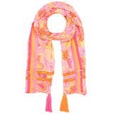 Tuch 3008 8131 884 Paisley Pink Orange Pailetten