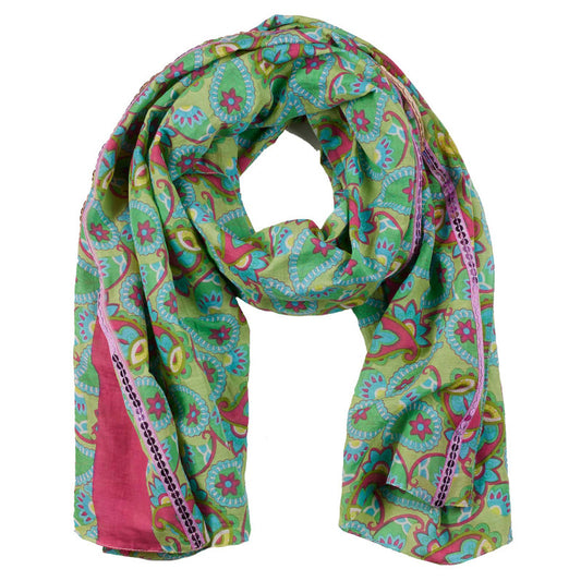 Tuch Flowerpower Pailetten Gr N Pink