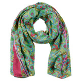 Tuch Flowerpower Pailetten Gr N Pink