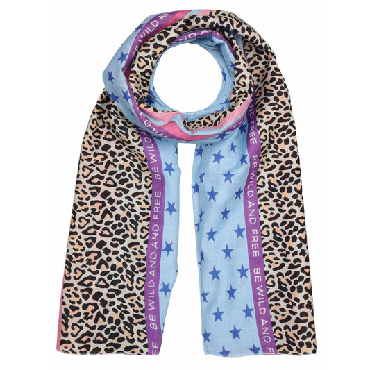 Tuch Leo Sterne Wild Beige Blau