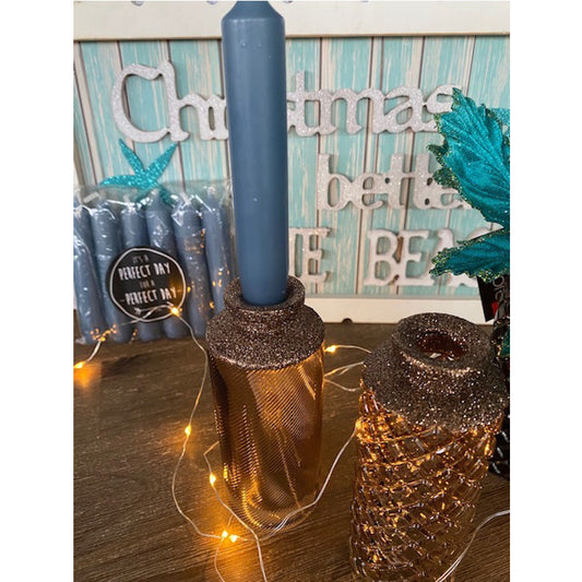 Vase Kerzen Blau 2